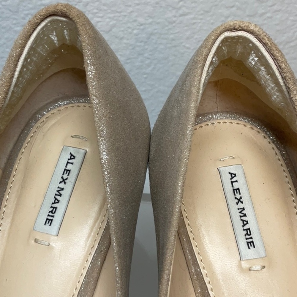 Alex Marie Elegant Champagne Rhinestone Peep-Toe Women's Heel 8.5 - Picture 10 of 10